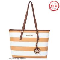 michael kors jet set striped reizen medium bruin wit bakken Haarlem Shop a7vpc402